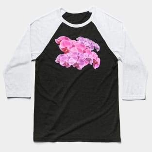 Pink Orchid Flowers Baseball T-Shirt